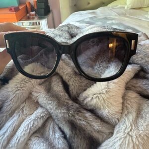 Salvatore Ferragamo Black Oversized Cat Eye Sunglasses